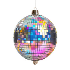 Fototapeta premium Mirror disco ball on isolated transparent background