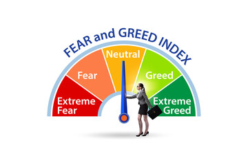 Fear and greed investor behaviour concept