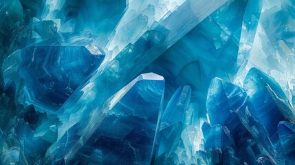  blue ice coats the walls; ice crystals line the base