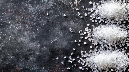   Two piles of sugar, each atop a separate table