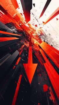 Dynamic Red Arrows in Abstract Motion