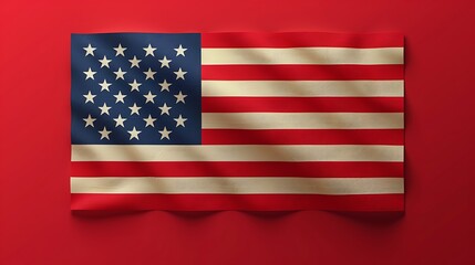 Fototapeta premium A sleek, modern representation of the USA flag in a minimalist style, featuring clean lines and flat design elements for a contemporary look.