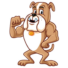 Bulldog Cartoon Logo Design Mascot Character Design Vector Template