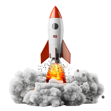 recommend clip art: Rocket launch on isolated transparent background