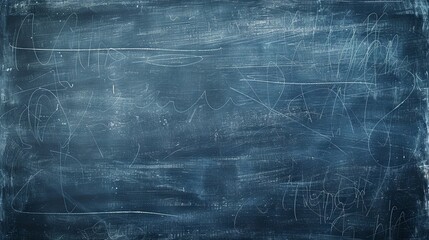 Abstract blue chalkboard background with scribbles and scratches - Powered by Adobe
