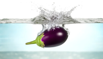 Drowned eggplant - obrazy, fototapety, plakaty