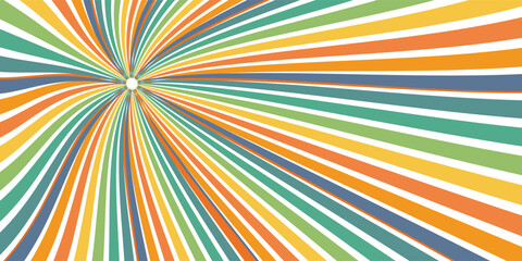 Retro groovy background. Geometric hippie rainbows line. Vintage retro style wallpaper with lines, rainbow wavy stripes. abstract stylish 70s era line frame