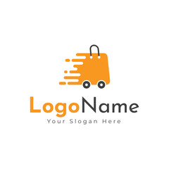 Ecommerce logo, Shopping cart logo and shopping bags logo vector