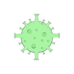 Illustration vector graphic of a isolated green virus on white background.