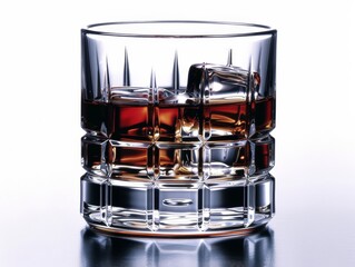 A Glass of Whiskey on Reflective Surface