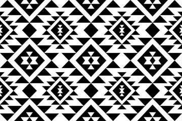 Seamless pattern native geometric aztec navajo vector vintage black and white graphic design for clothing,carpet, fabric,wallpaper