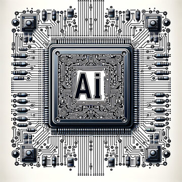 Illustration d'une puce pour l'intelligence artificielle 