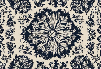 illustration web texture design floral Optical illusion textile printing Seamless Vector interior ornament Background Pattern Abstract Fashion Art Concept White Flo