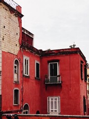 Colorful historic buildings in old European town of Amalfi, Sorento, Italy