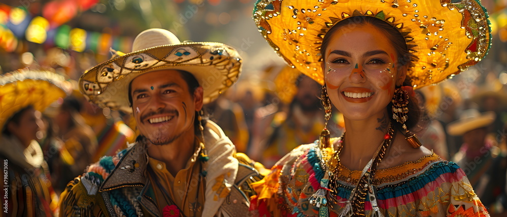 Wall mural Cinco de Mayo, celebrating mexican historical triumph and unity, a crucial moment in history when the Mexican army triumphed over the French forces. It's a day honors Mexico's vibra