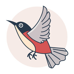 vector flying bird illustration