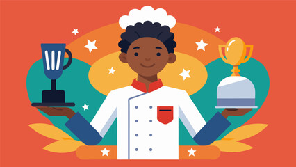 A renowned chef is presented with the Legacy Award for their fusion of traditional African American cuisine and contemporary cooking techniques. Their. Vector illustration