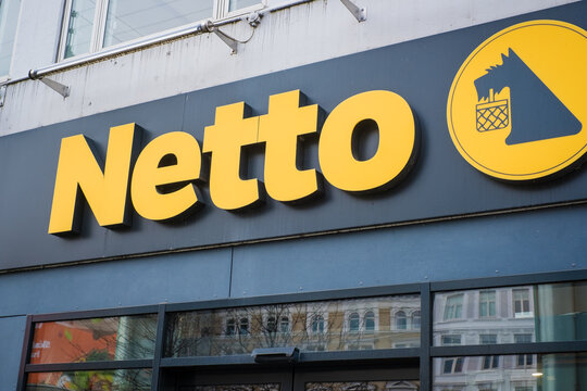 Copenhagen, Denmark - April 7, 2024: Netto grocery shop. Netto is a Danish discount supermarket operating in Denmark, Germany and Poland. Owned by Salling Group.