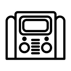 old radio illustration in line style