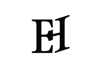 EH HE initial monogram letter  logo design