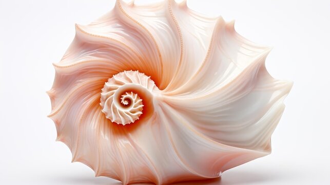 recommend clip art: A nautilus shell with a pink and white color scheme.