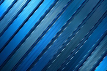 Obraz premium Blue Metallic Wave: Futuristic Steel and Silver Abstract Diagonal Slat Pattern Design