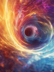 Dynamic vortex pattern with bright, flowing colors.