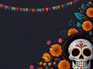 Obraz premium Funky pattern Day of the Dead, Dia de los muertos