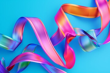 Dynamic 3D Gradient Ribbon Background with Fashionable Decorations
