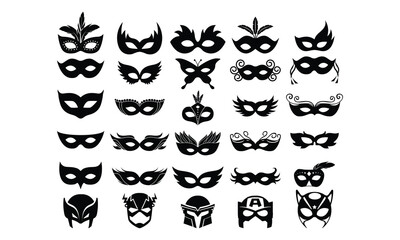 Carnival musk  Vector bundle, Baby Penguin Clipart, Silhouette, Vector, icons, illustration, design