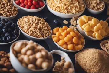 'grain cereal selection health food healthy nourishment staple rice wheat nutrient alimentary dried organic ingredient rye couscous risotto wild buckwheat white brown millet choice'