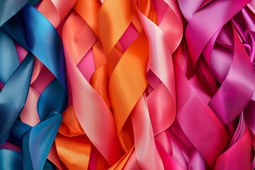 Vibrant Ribbon Twist: Modern Abstract Fashion Background Decoration