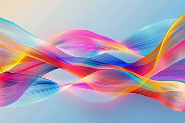 Vibrant Wavy Ribbon Background: 3D Gradients in Fluid Motion