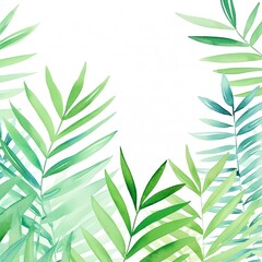 Fototapeta na wymiar Tropical foliage watercolor background