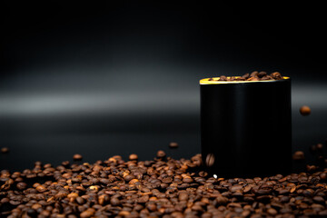 coffee beans and coffee mug 