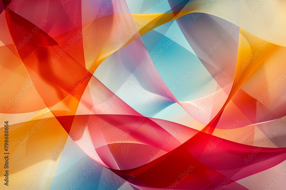 Poster multicoloured ribbon curve wallpaper with vibrant geometric lines and dynamic twists