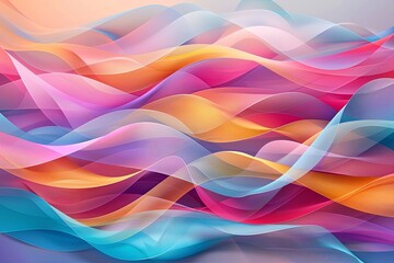 Futuristic Twisted Tape Art: Vibrant Fluid Wave Background with Modern Geometric Edge