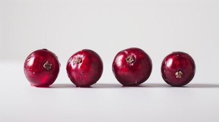 Fresh Cranberries, Healthy Vegetables with Copy Space, White Background
