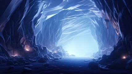 Obraz premium Ethereal Ice Archway: Nature’s Frozen Sculpture