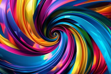 Vibrant Swirling Ribbon: Modern Abstract Background with Colourful Designs