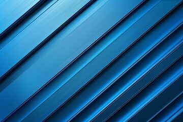 Obraz premium Blue Metallic Abstract Diagonal Slat Wave Pattern Fusion Design