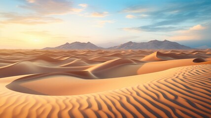 Fototapeta na wymiar Sunset Serenity on Desert Dunes