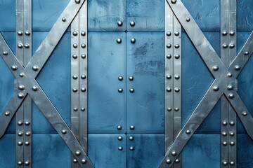 Blue Steel Geometric Intertwined Metallic Panel Artistry