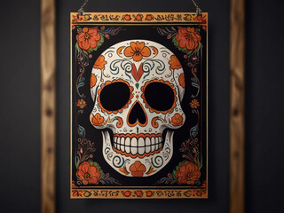 Funky pattern Day of the Dead, Dia de los muertos