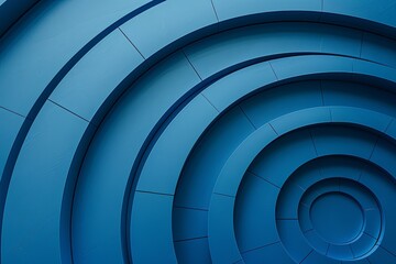 Fototapeta premium Blue Steel Circular Architecture: Futuristic Metal Texture for Modern Designs