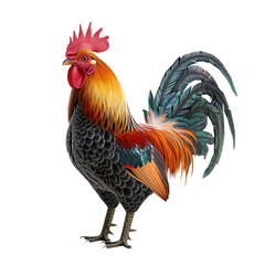 Fototapeta premium Rooster on isolated transparent background
