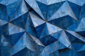 Blue Steel Geometric Facade: Abstract Texture Design Pattern
