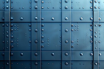 Fototapeta premium Contemporary Blue Steel Industrial Patterns Wallpaper: Innovative Metal Wall Texture