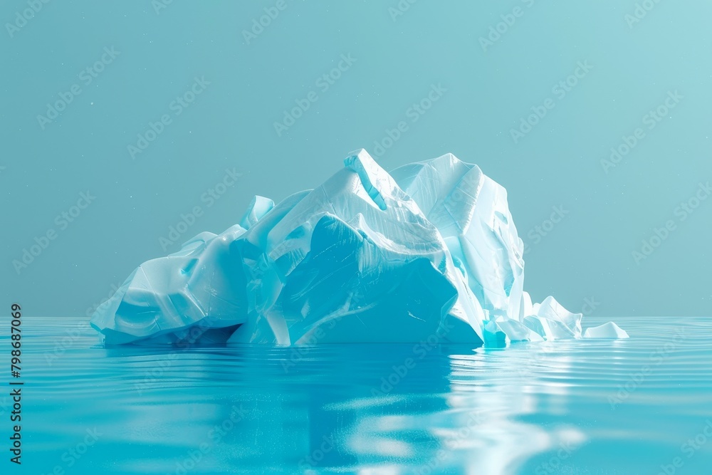 Poster a large ice block is floating in the ocean
