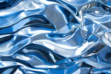 Blue Chrome Metal Fusion: Innovative Architectural Screen in Abstract Motifs